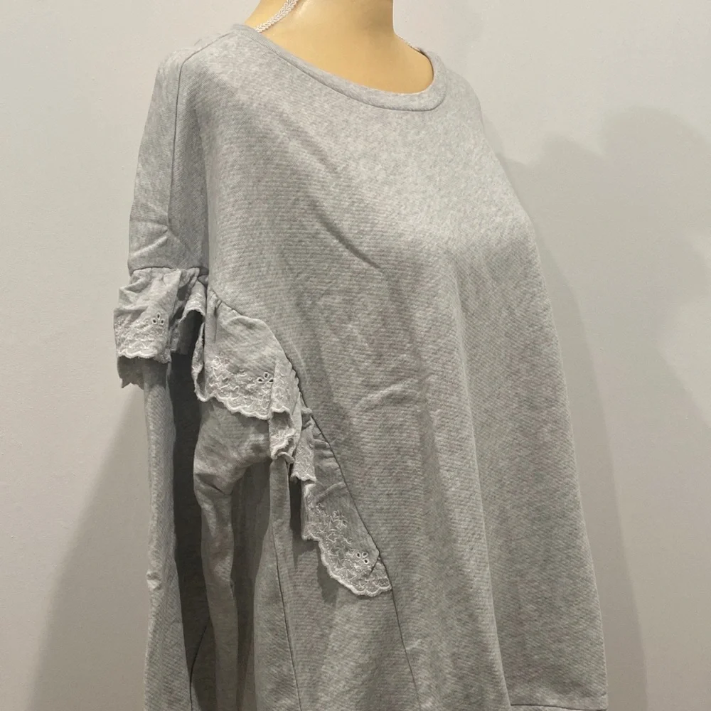 LOFT Embroidered Ruffle Sleeve Sweater - Picture 6 of 10
